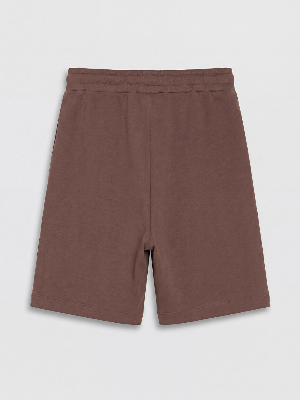 Kahverengi Beli Lastikli Soft Touch Kadın Şort-1