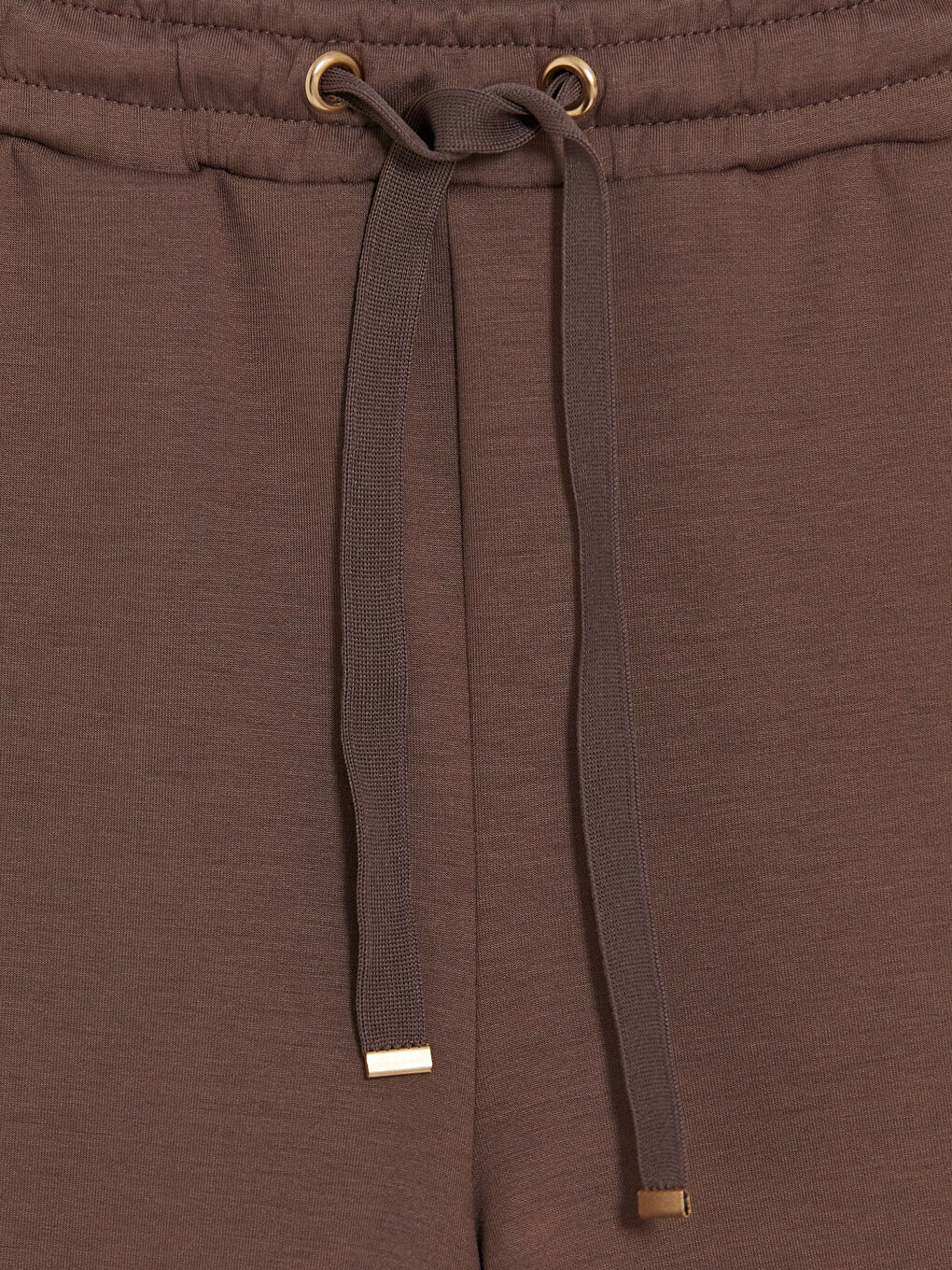 Kahverengi Beli Lastikli Soft Touch Kadın Şort-2