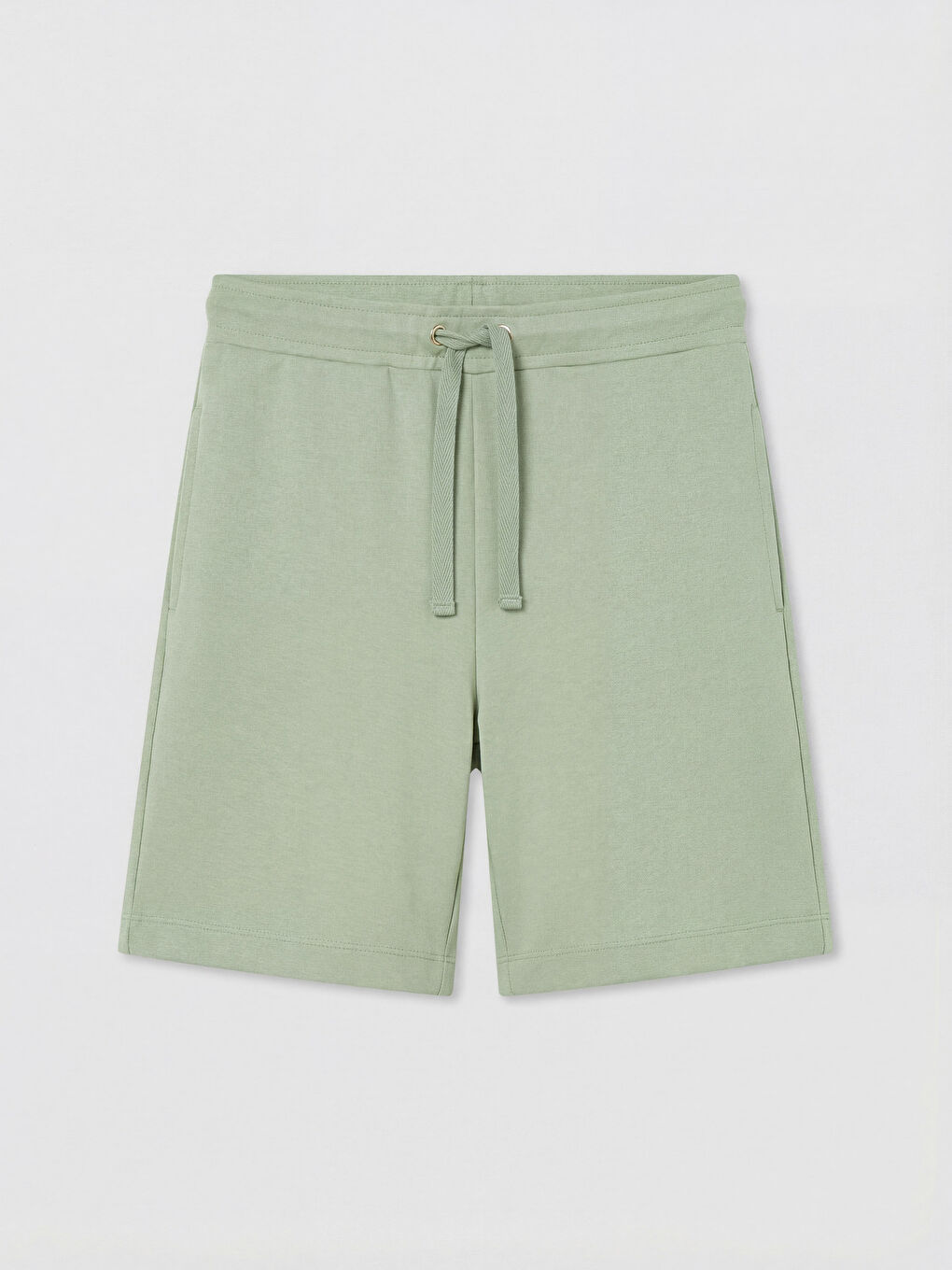 Yeşil Beli Lastikli Soft Touch Kadın Şort