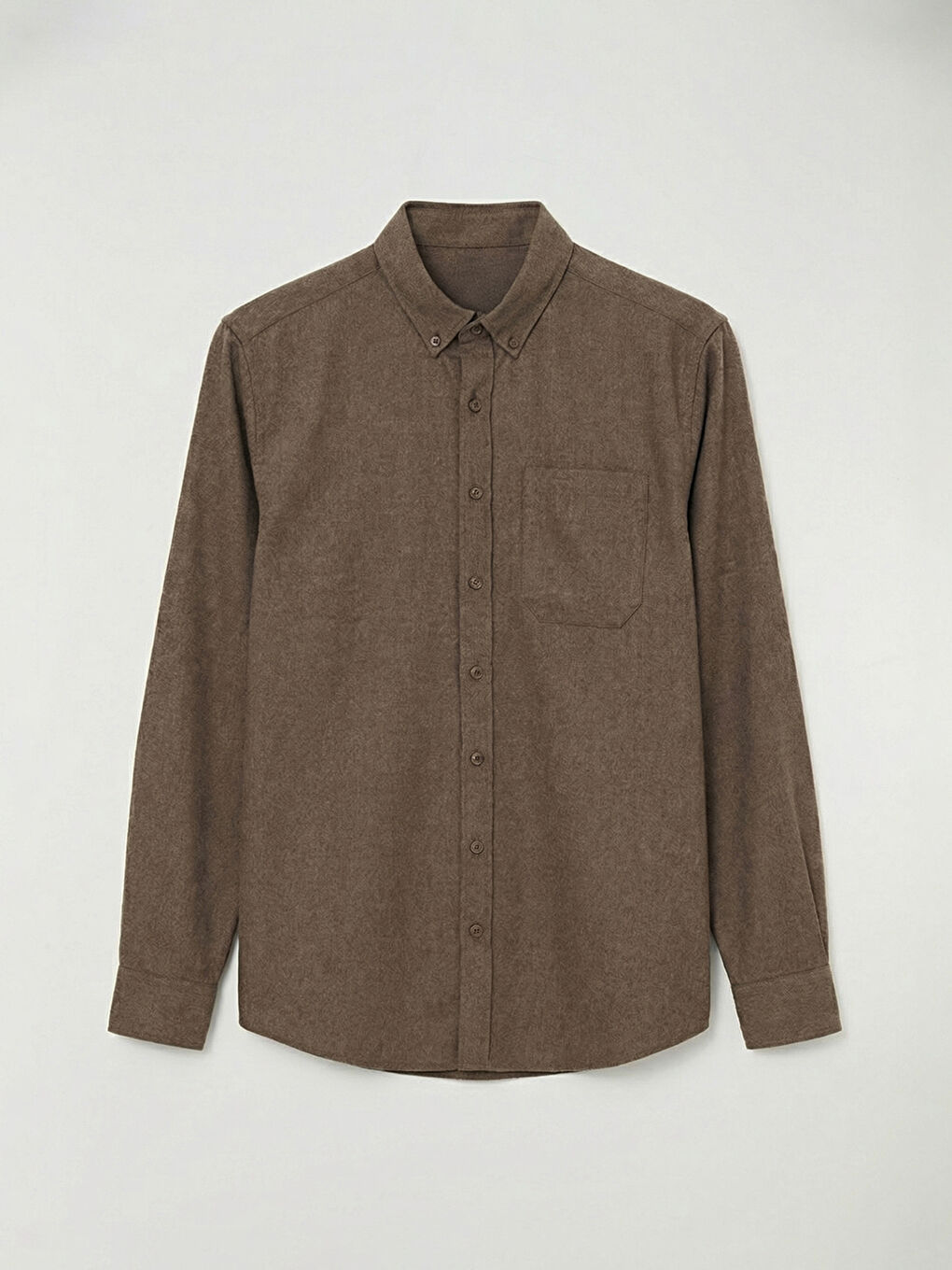 Kahverengi Regular Fit Gabardin Erkek Gömlek