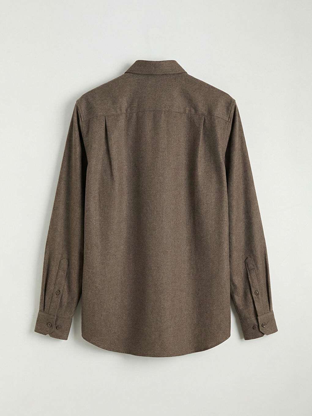 Kahverengi Regular Fit Gabardin Erkek Gömlek-1