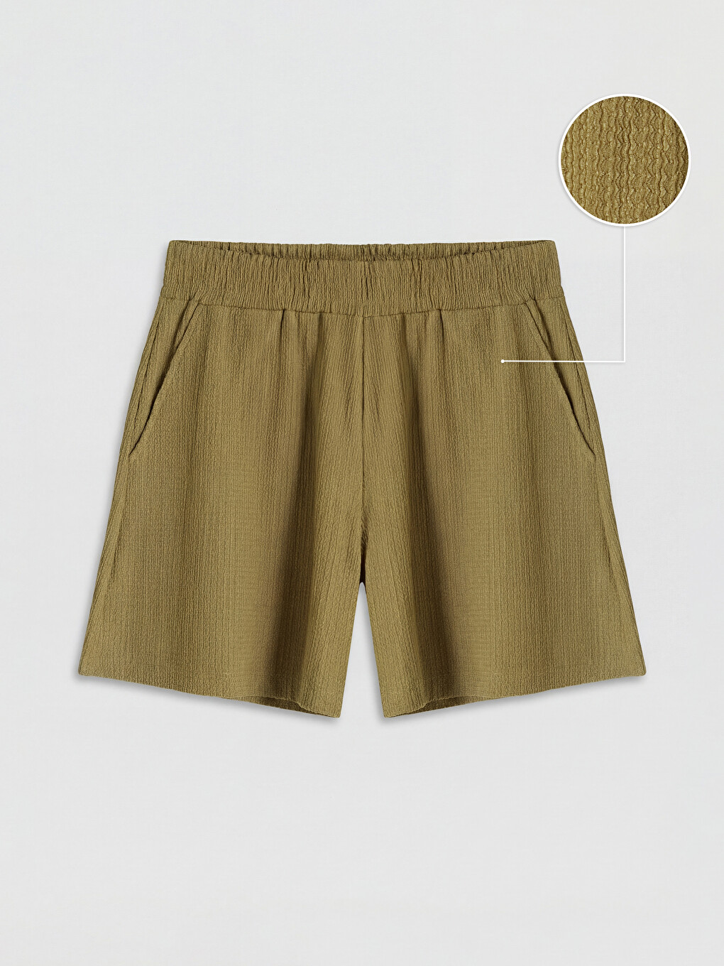 Elastic Waist Textured Women's Shorts-4