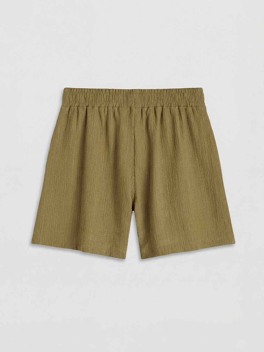 Elastic Waist Textured Women's Shorts-5