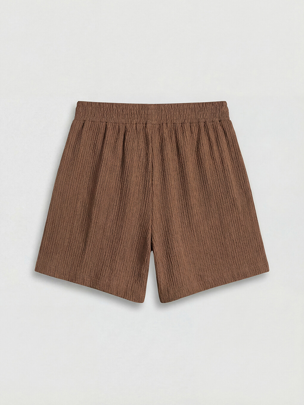 Elastic Waist Textured Women's Shorts-5