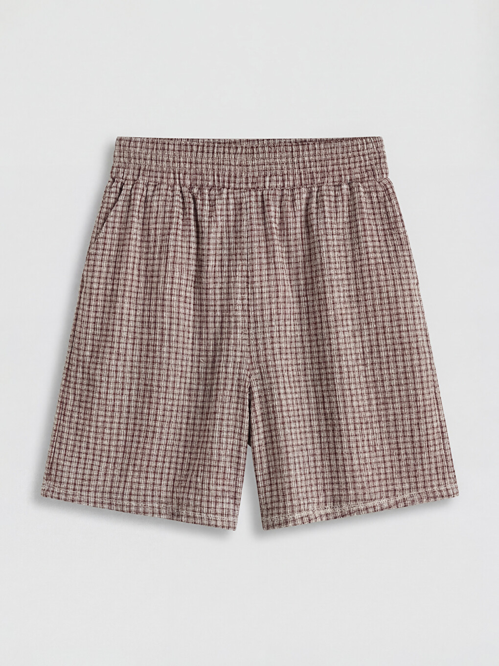 Elastische Taille Karierte Damen Shorts-3