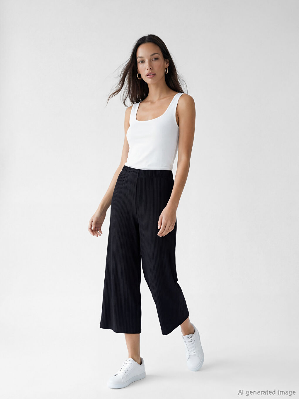 Elastic Waist Women's Capri