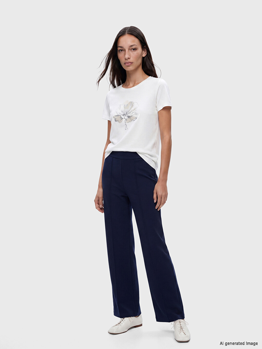 Crew Neck Floral Women's T-Shirt-1