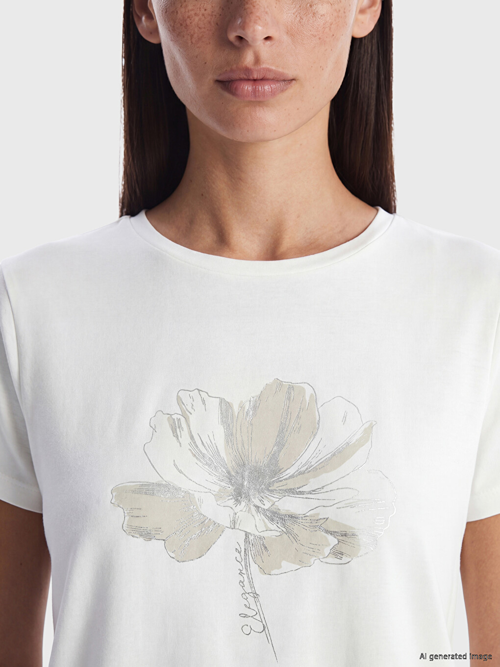 Crew Neck Floral Women's T-Shirt-2