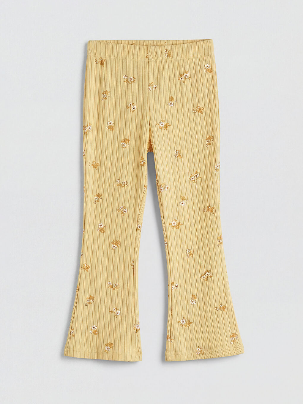 Sarı Çiçek Desenli Kız Çocuk Bluz ve Tayt	-3