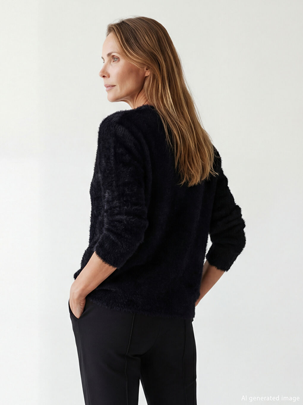 كارديجان حريمي بكول مدور وتفاصيل لامعة.-3