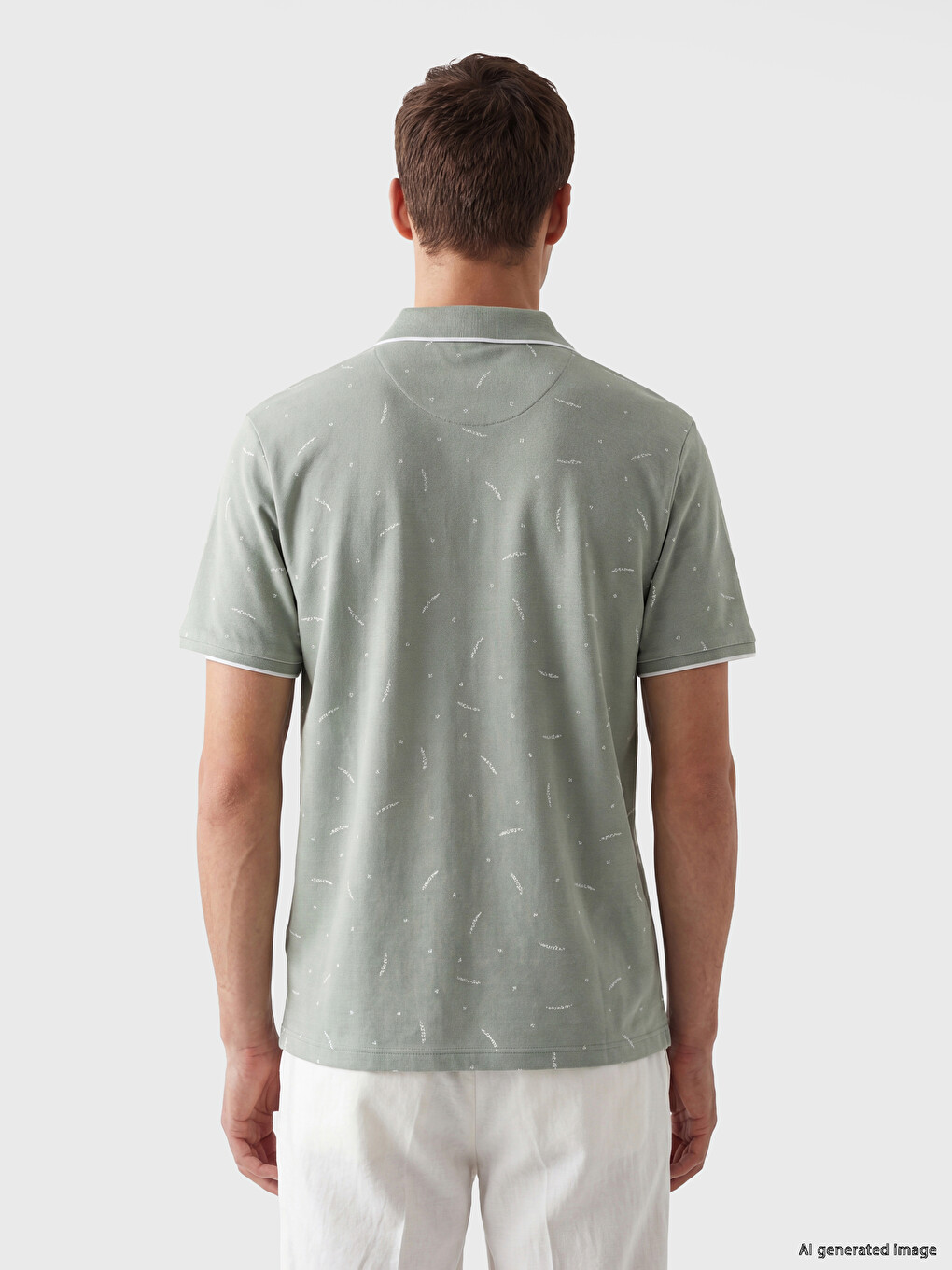 Polo Collar Patterned Pique Men's T-Shirt-3