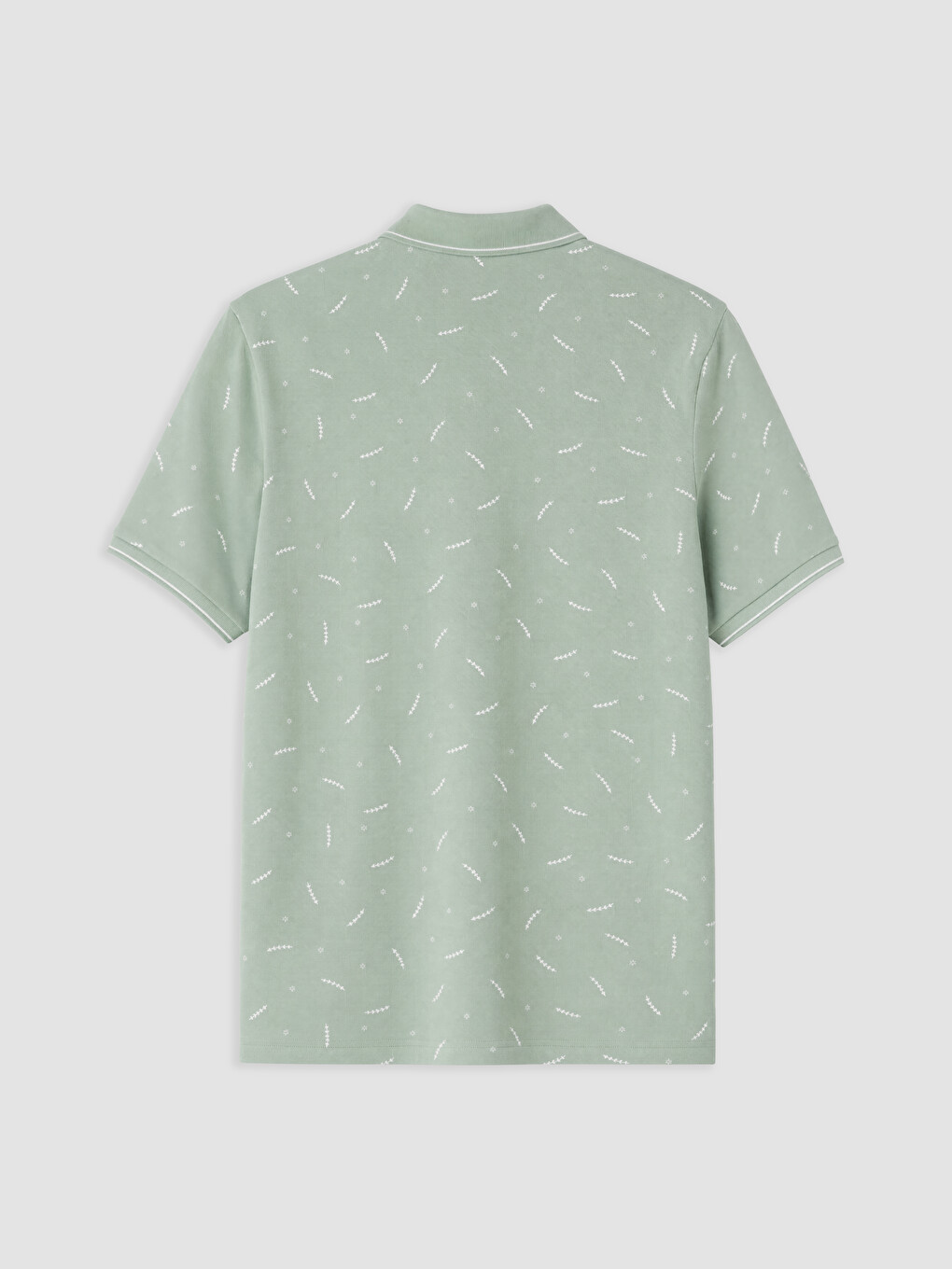 Yeşil Polo Yaka Desenli Pike Erkek Tişört-5