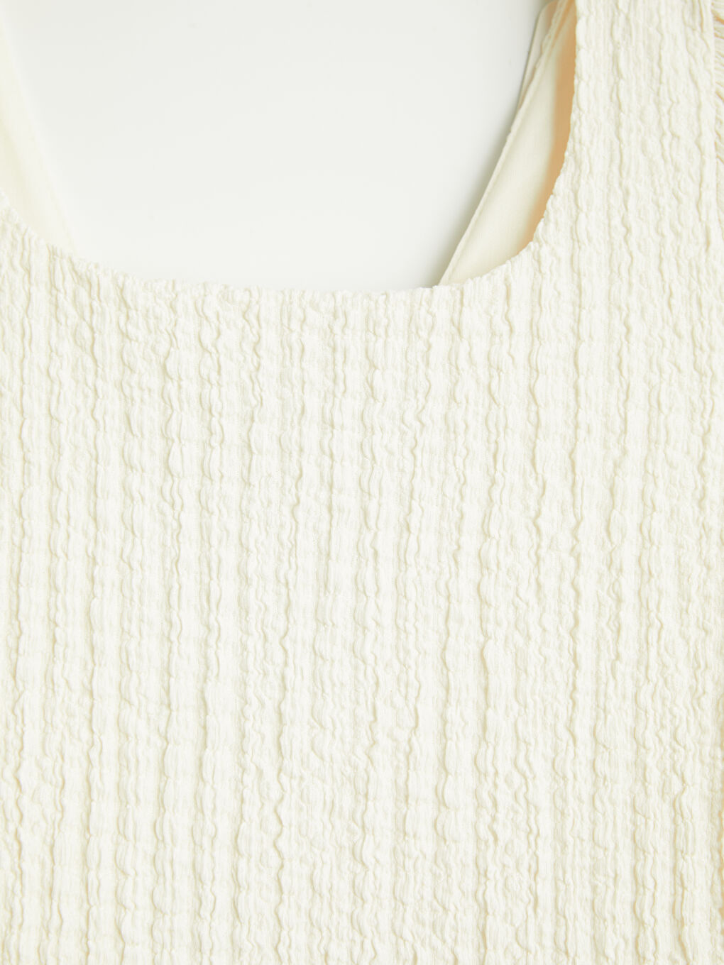 Beyaz Kare Yaka Kız Çocuk Elbise-2