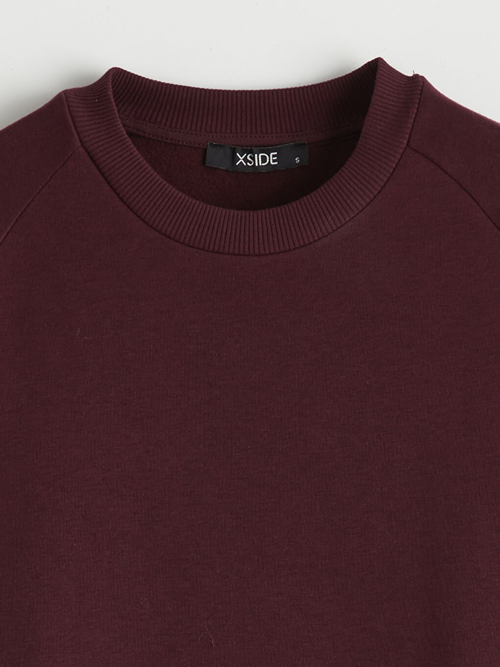 Bordo Bisiklet Yaka Oversize Kadın Kalın Sweatshirt-2