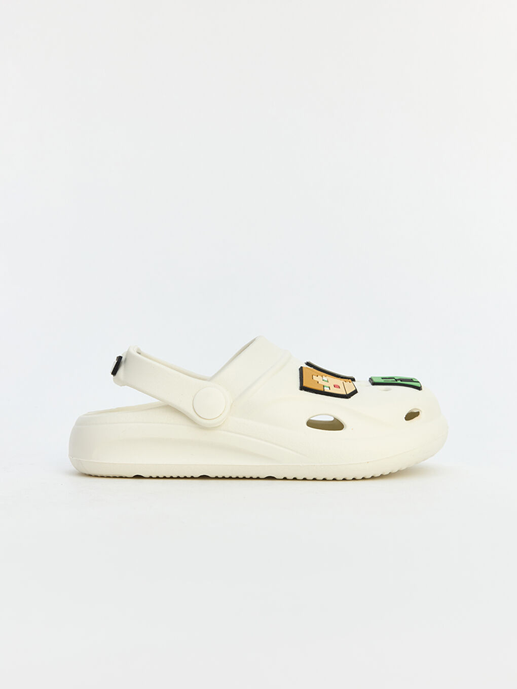 Beyaz Minecraft Baskılı Erkek Çocuk Plaj Sandaleti-2