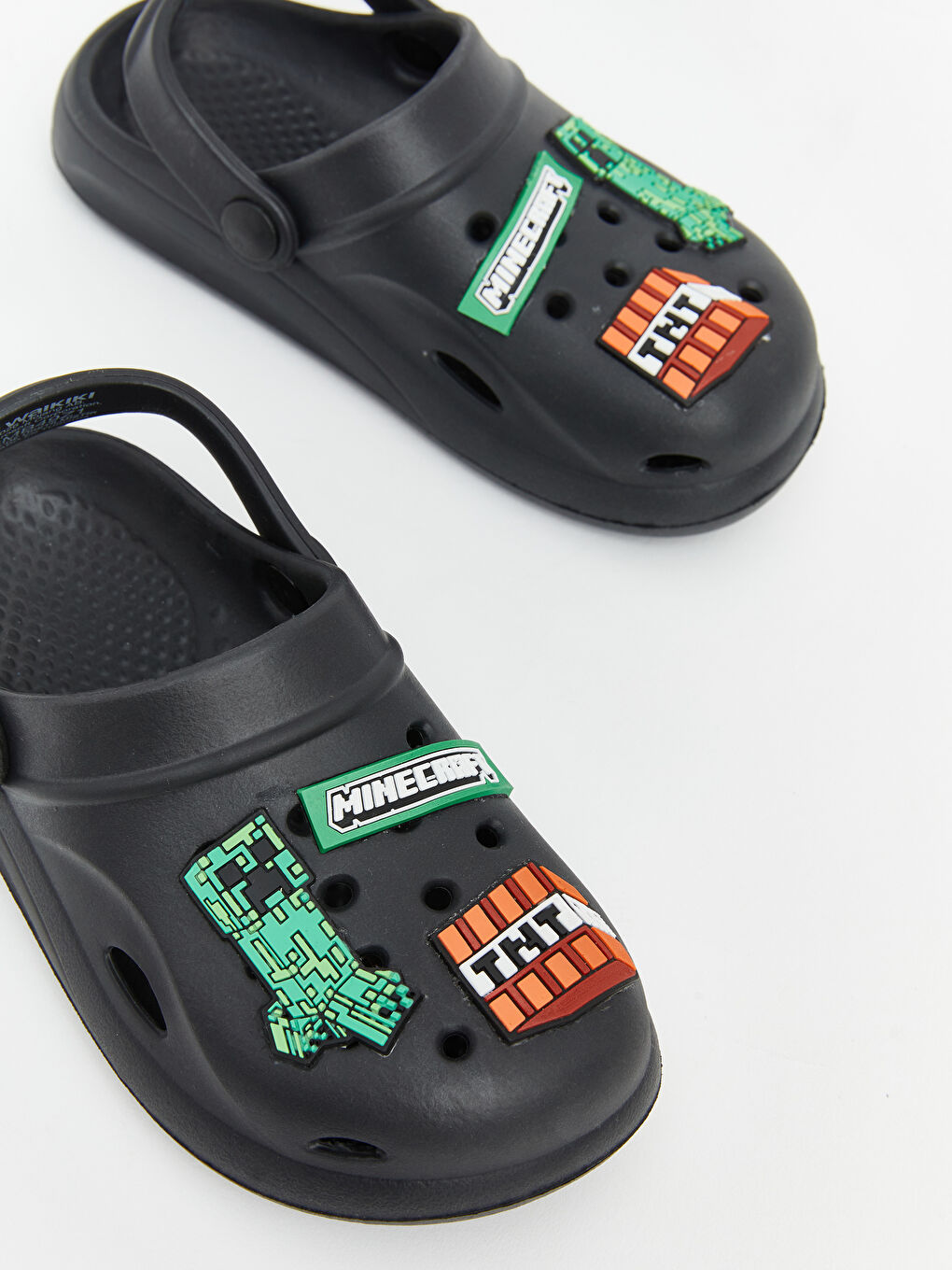 Siyah Minecraft Baskılı Erkek Çocuk Plaj Sandaleti-2