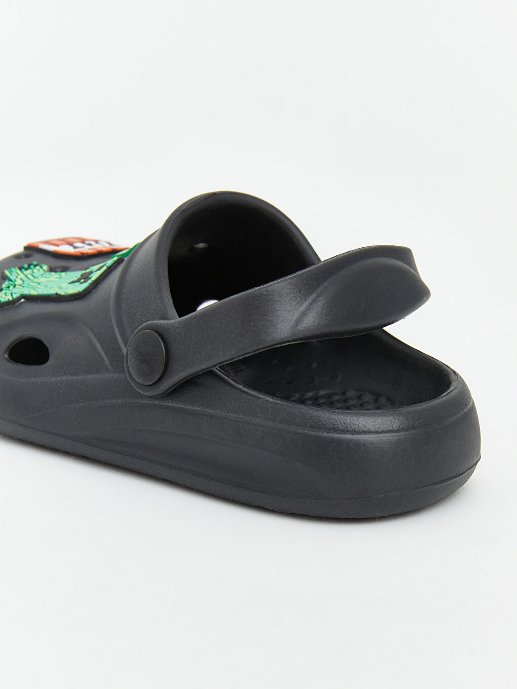 Siyah Minecraft Baskılı Erkek Çocuk Plaj Sandaleti-4