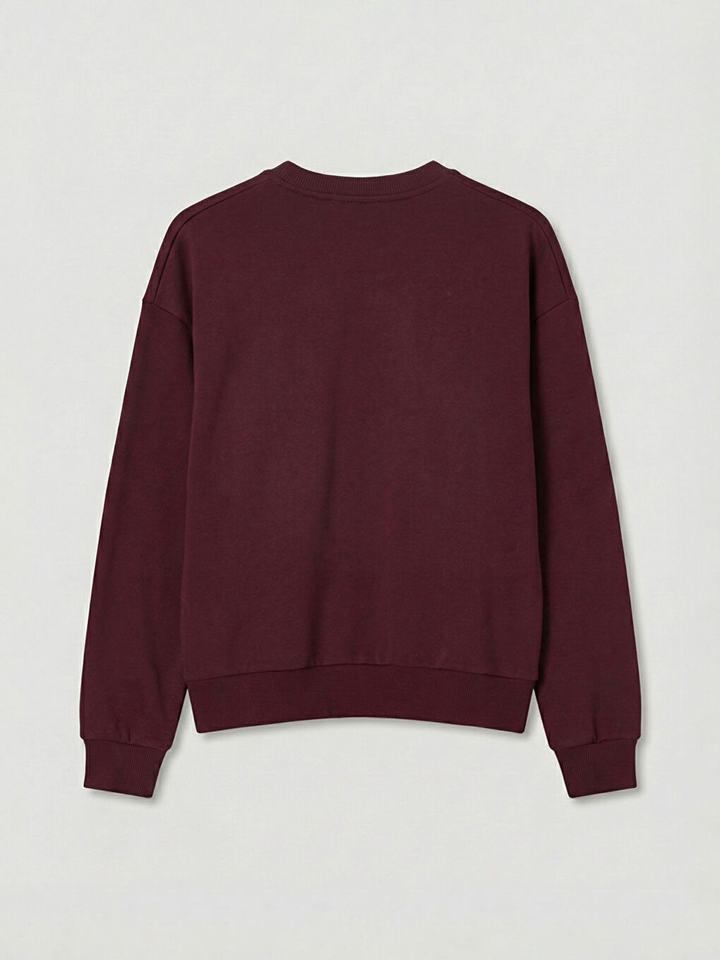 Bordo NYC Baskılı Oversize Kadın Kalın Sweatshirt-1