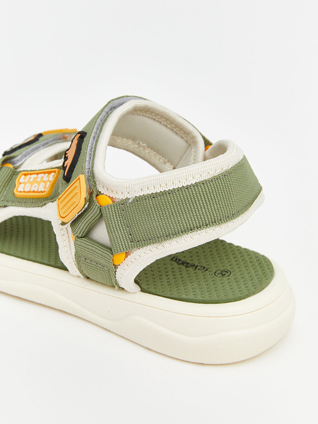 Haki Dinozor Desenli Erkek Bebek Sandalet-4