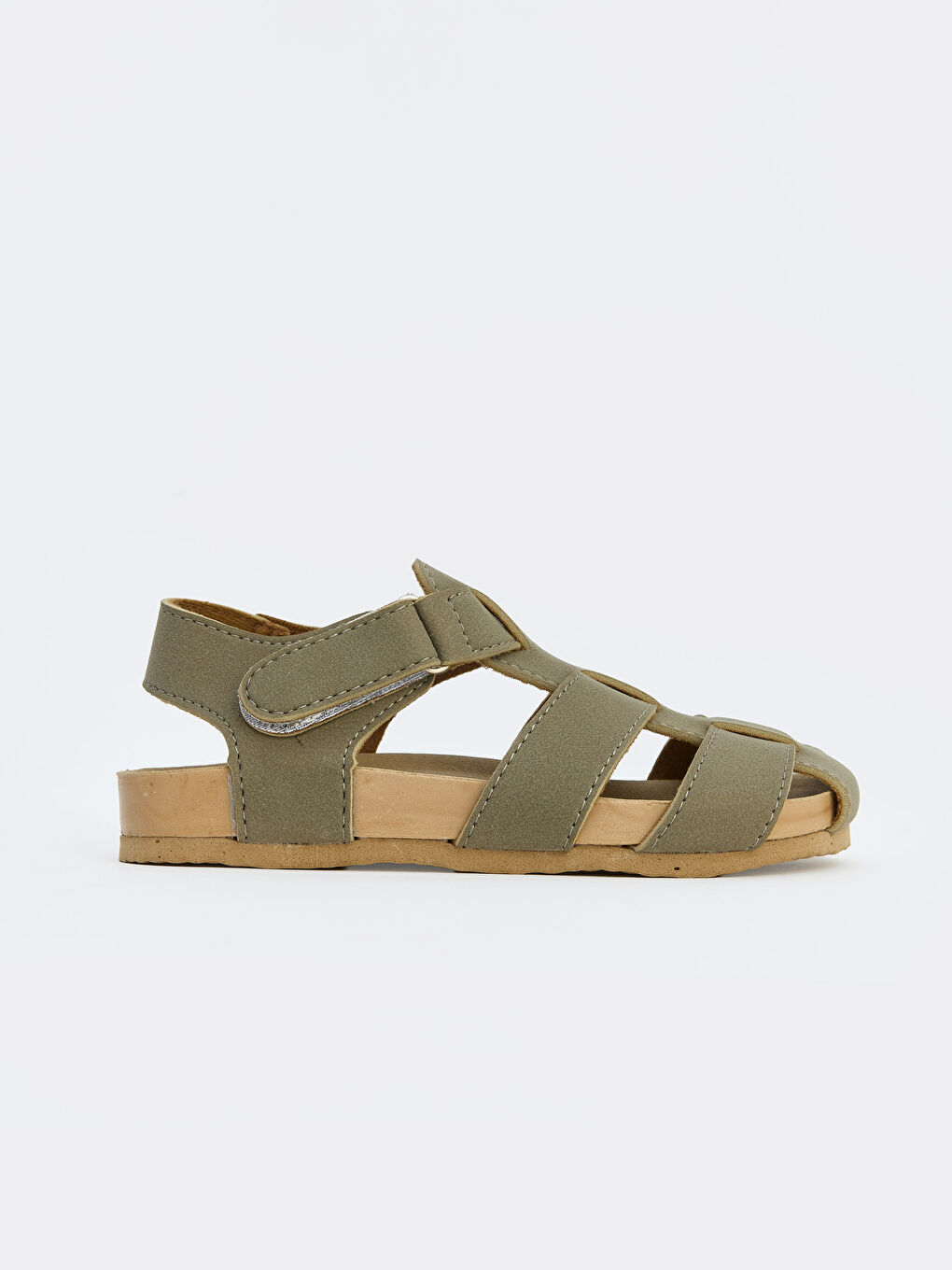 Haki Cırt Cırtlı Erkek Çocuk Sandalet-1