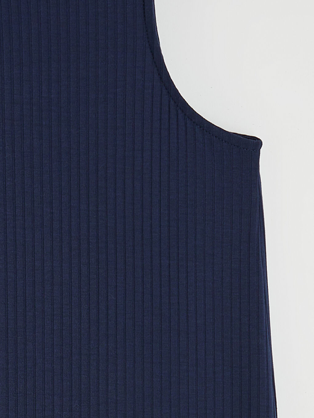 Lacivert Bisiklet Yaka Yırtmaçlı Bodycon Elbise	-4