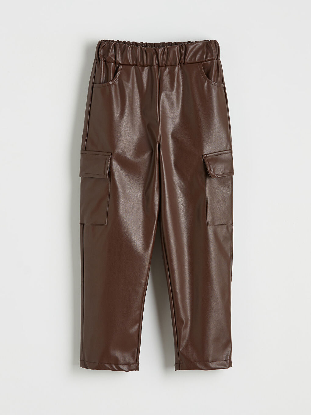 Kahverengi Kargo Cepli Kız Çocuk Pantolon
