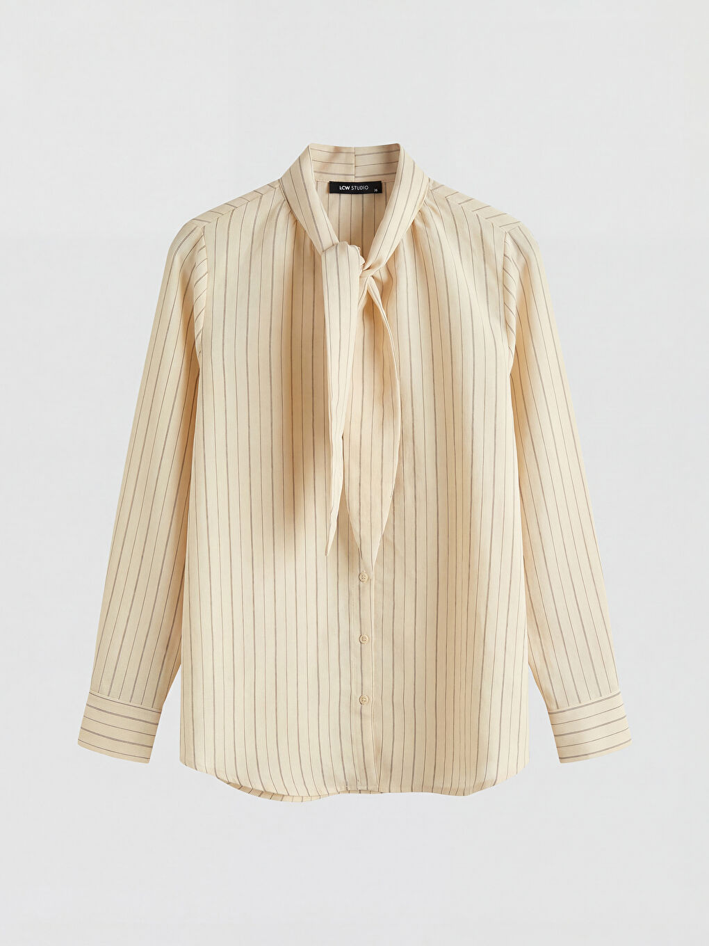 Ekru Çizgili Oversize Kadın Gömlek Tunik