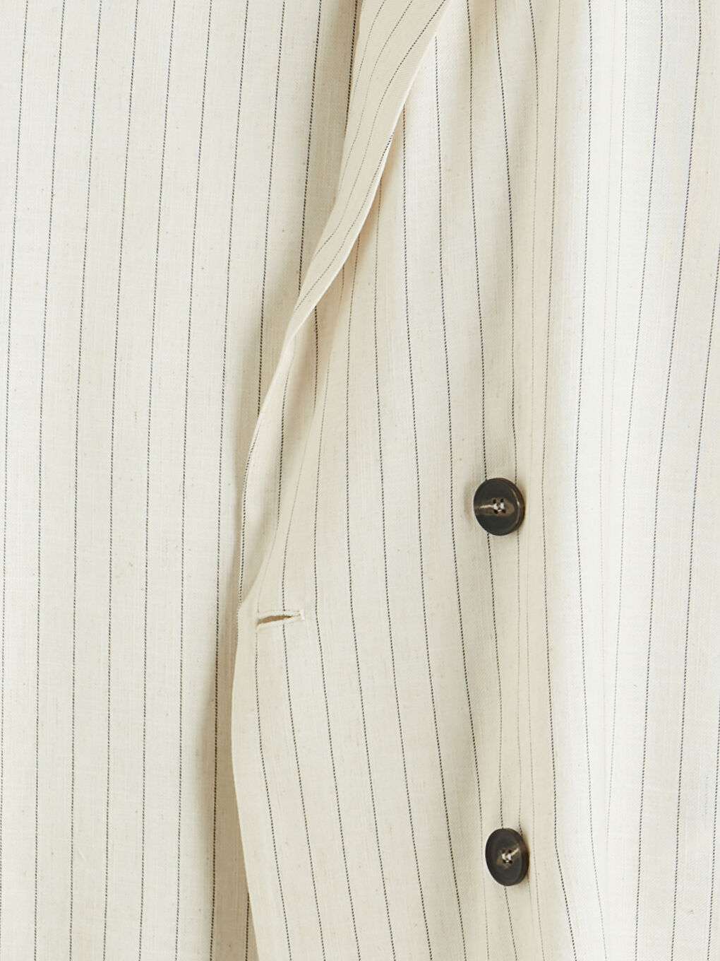 Bej Kruvaze Yaka Keten Karışımlı Kadın Blazer Ceket-1