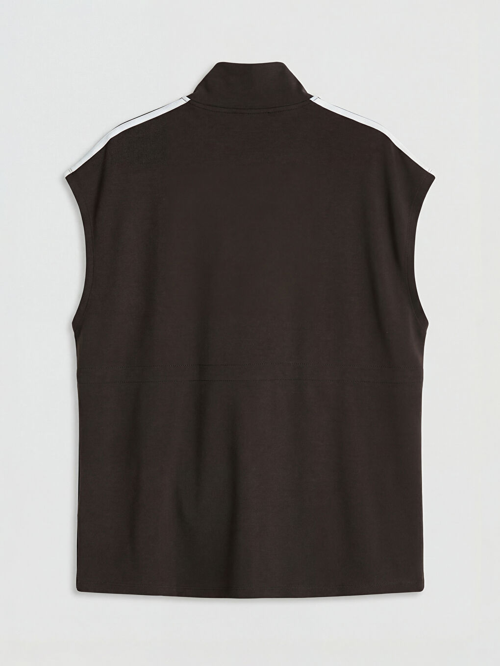 Kahverengi Dik Yaka Oversize Kadın Yelek-1