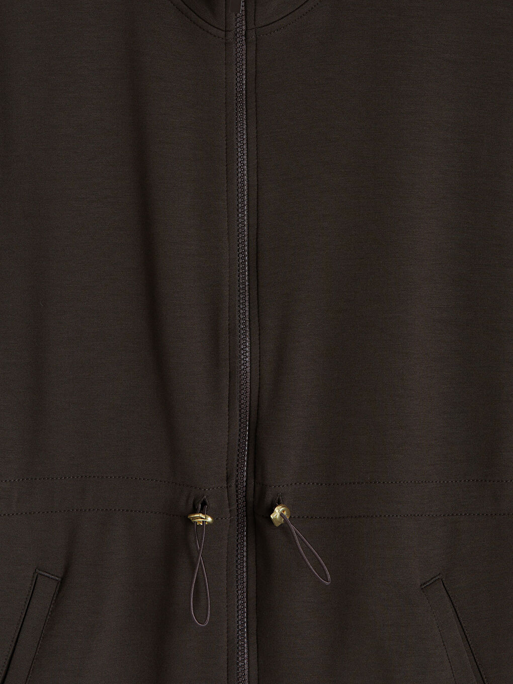 Kahverengi Dik Yaka Oversize Kadın Yelek-2