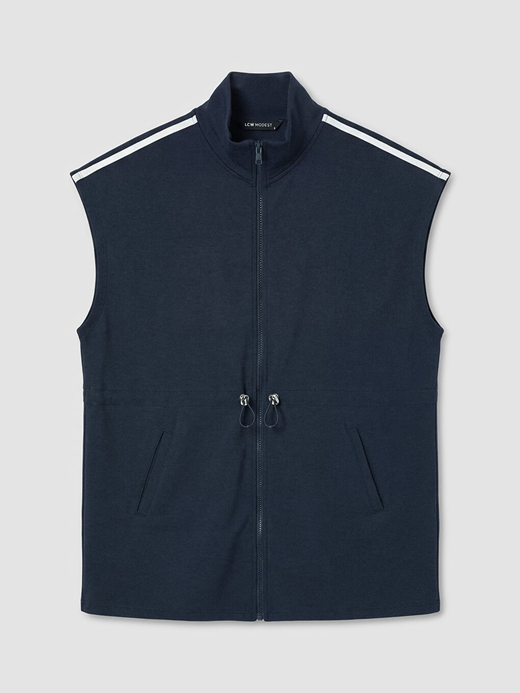 Lacivert Dik Yaka Oversize Kadın Yelek