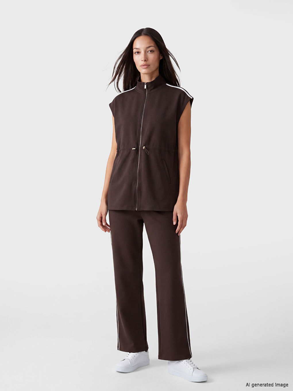 Mock Neck Oversize Women's Waistcoat-1