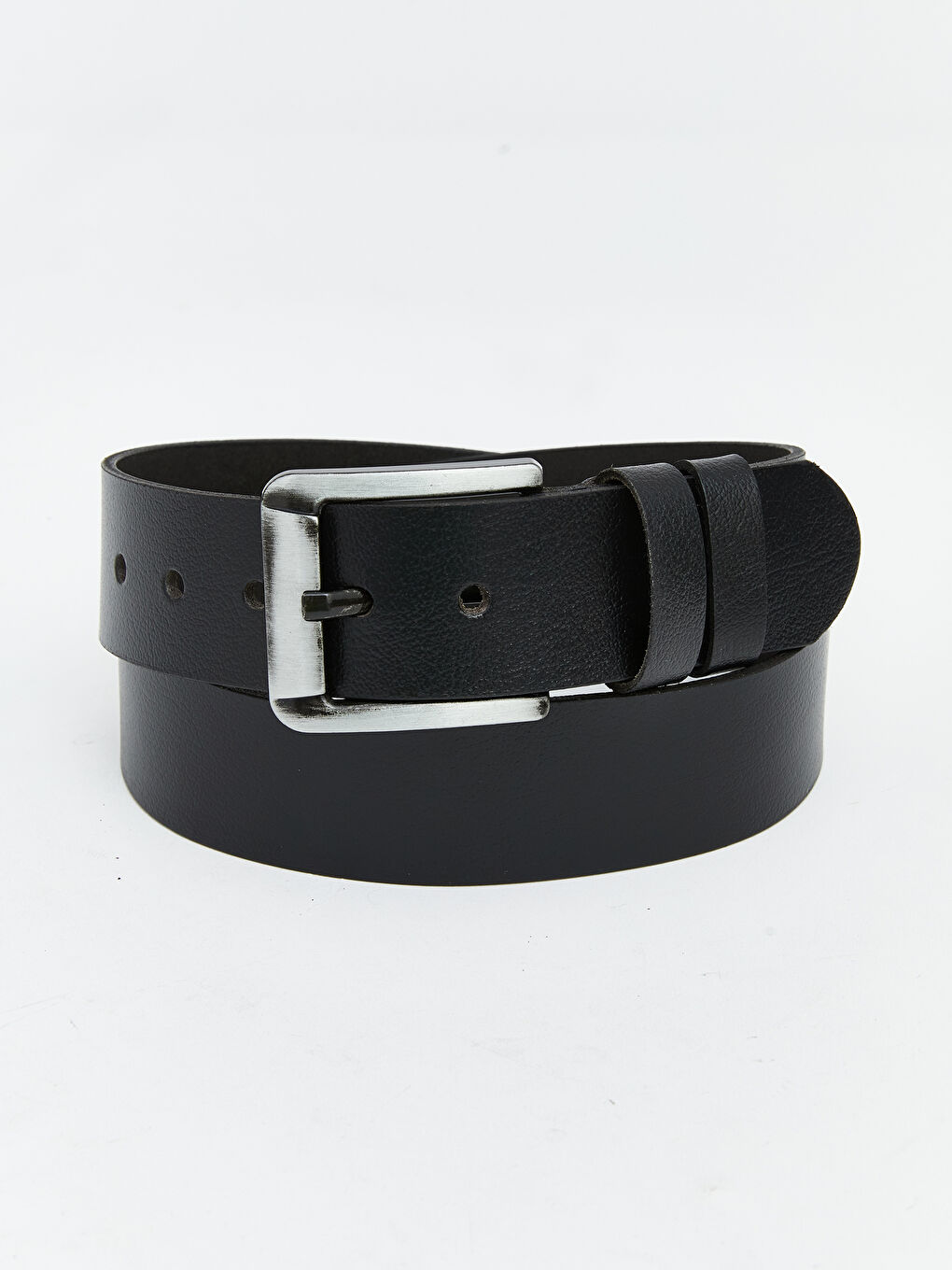 Siyah Deri Görünümlü Erkek Kemer 