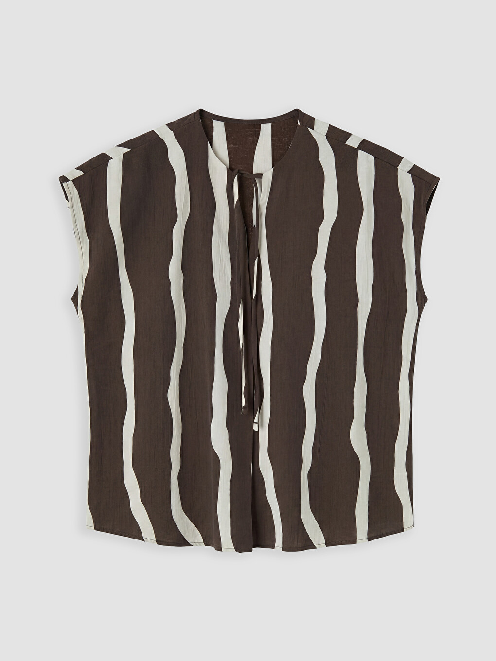 Tie Neck Striped Blouse