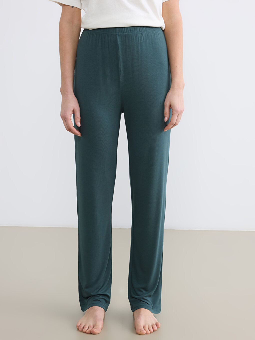 Bas de pyjama femme à taille élastiquée-1