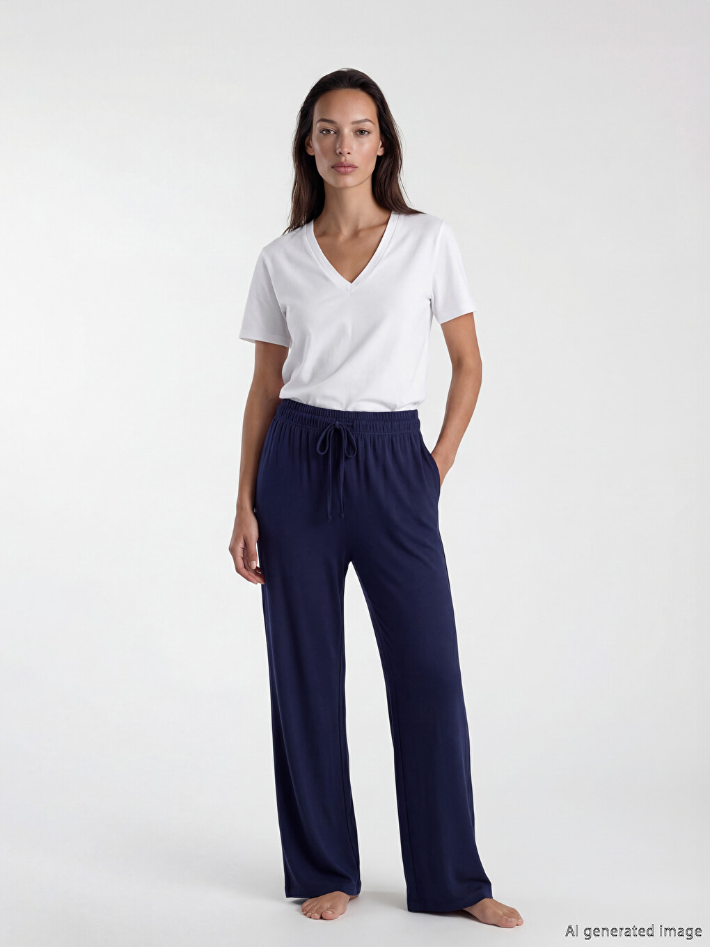 Bas de pyjama femme à taille élastiquée