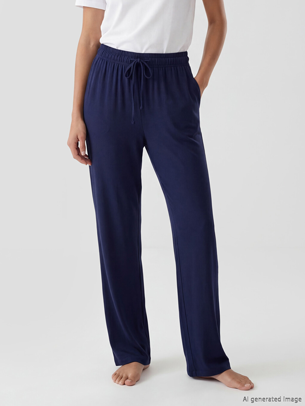 Bas de pyjama femme à taille élastiquée-1