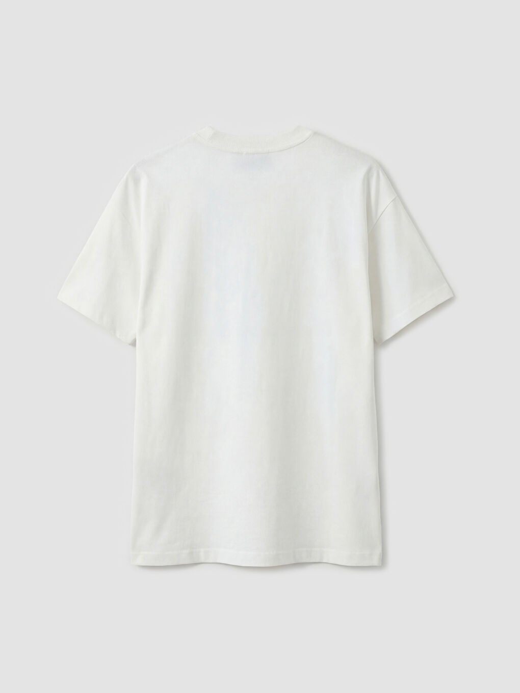 Ekru Bisiklet Yaka Baskılı Kadın Tişört-1