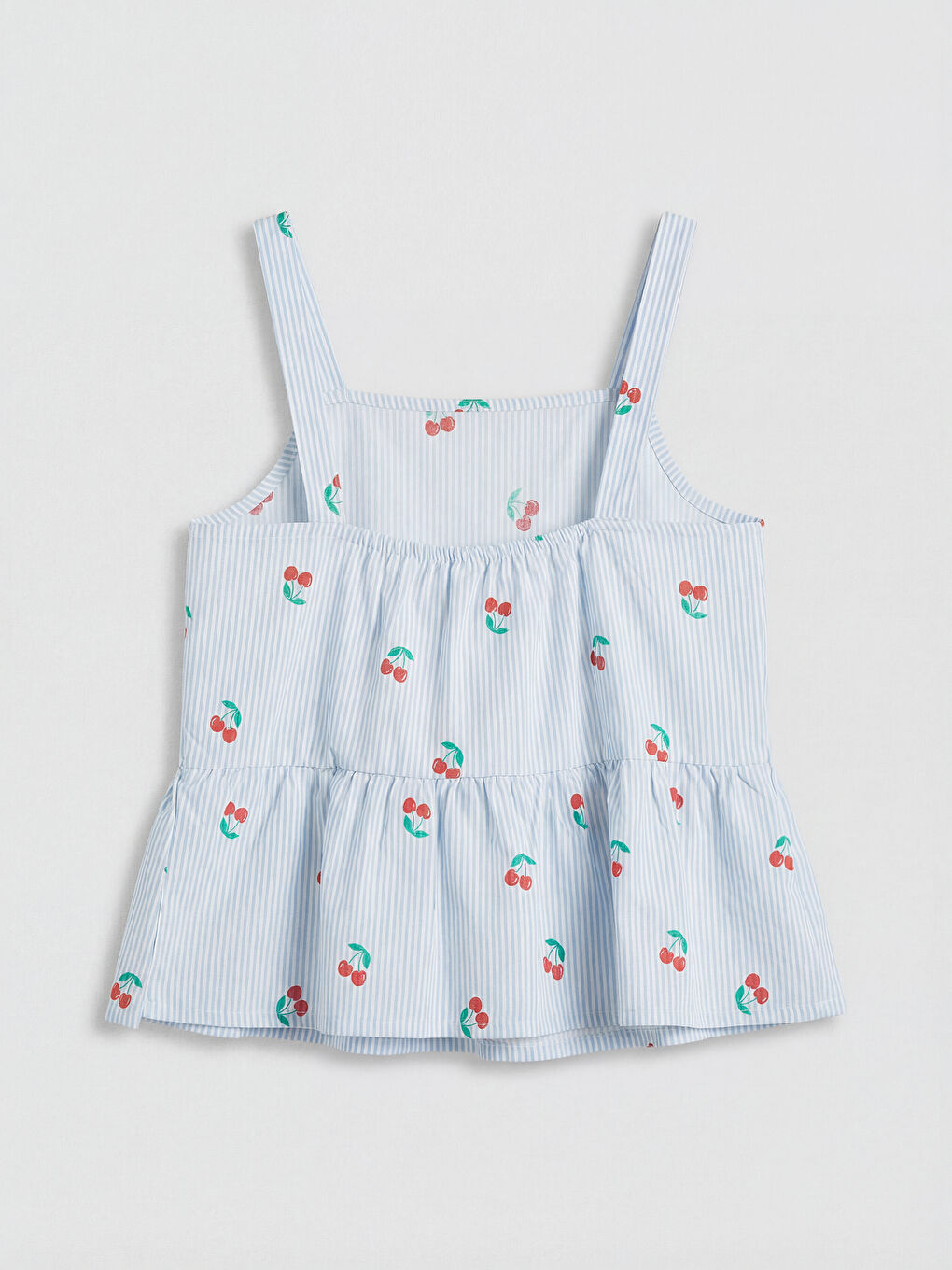 بلوزة بنات بياقة مربعة بنقشة الكرز-1