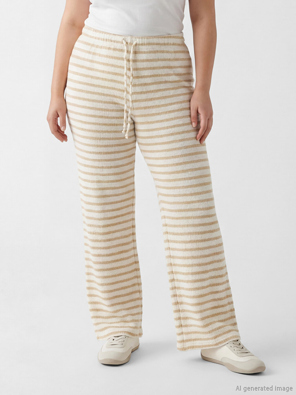 Textured Wide Leg Women's Sweatpants-1