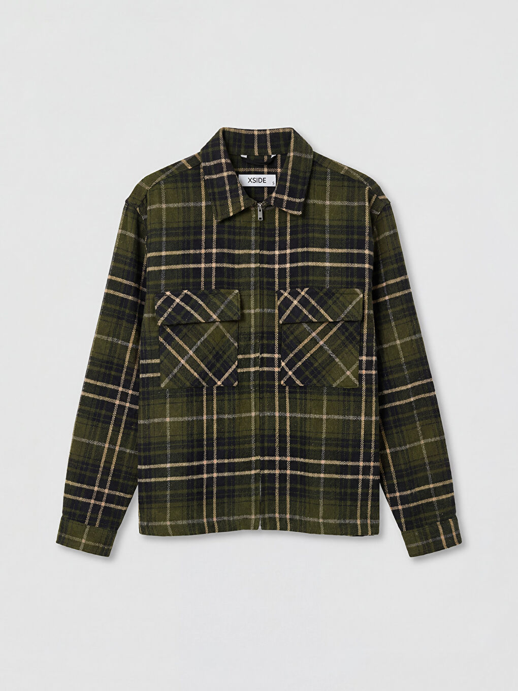 Lacivert Loose Fit Ekose Erkek Oduncu Gömlek Ceket