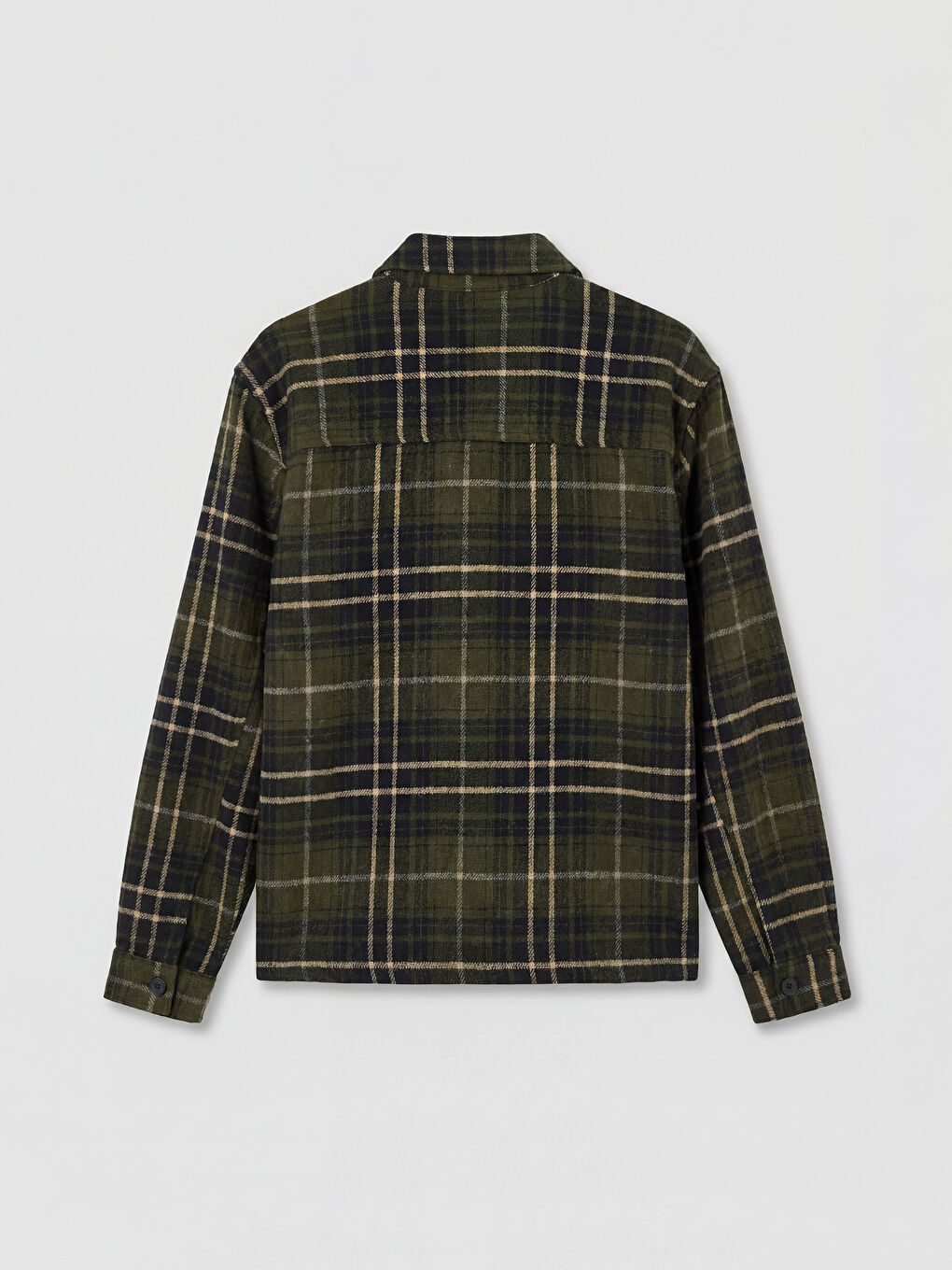 Lacivert Loose Fit Ekose Erkek Oduncu Gömlek Ceket-1