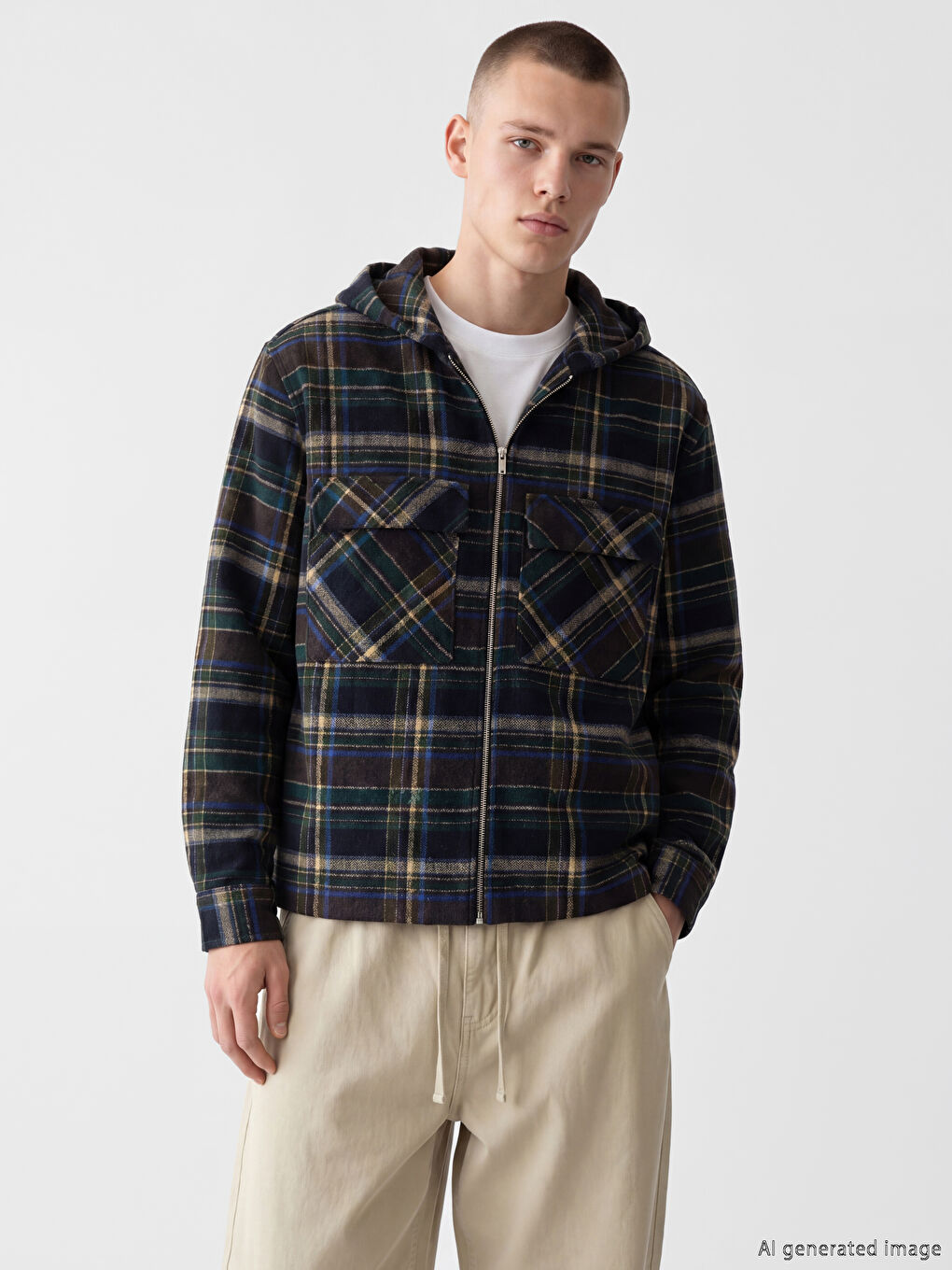 Loose Fit Plaid Men's Lumberjack Overshirt Jacket-1