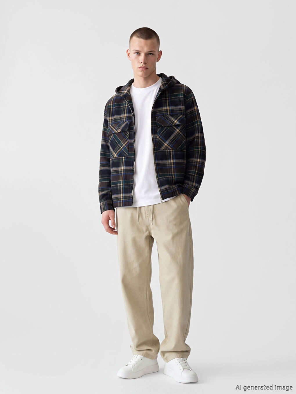 Loose Fit Plaid Men's Lumberjack Overshirt Jacket-2