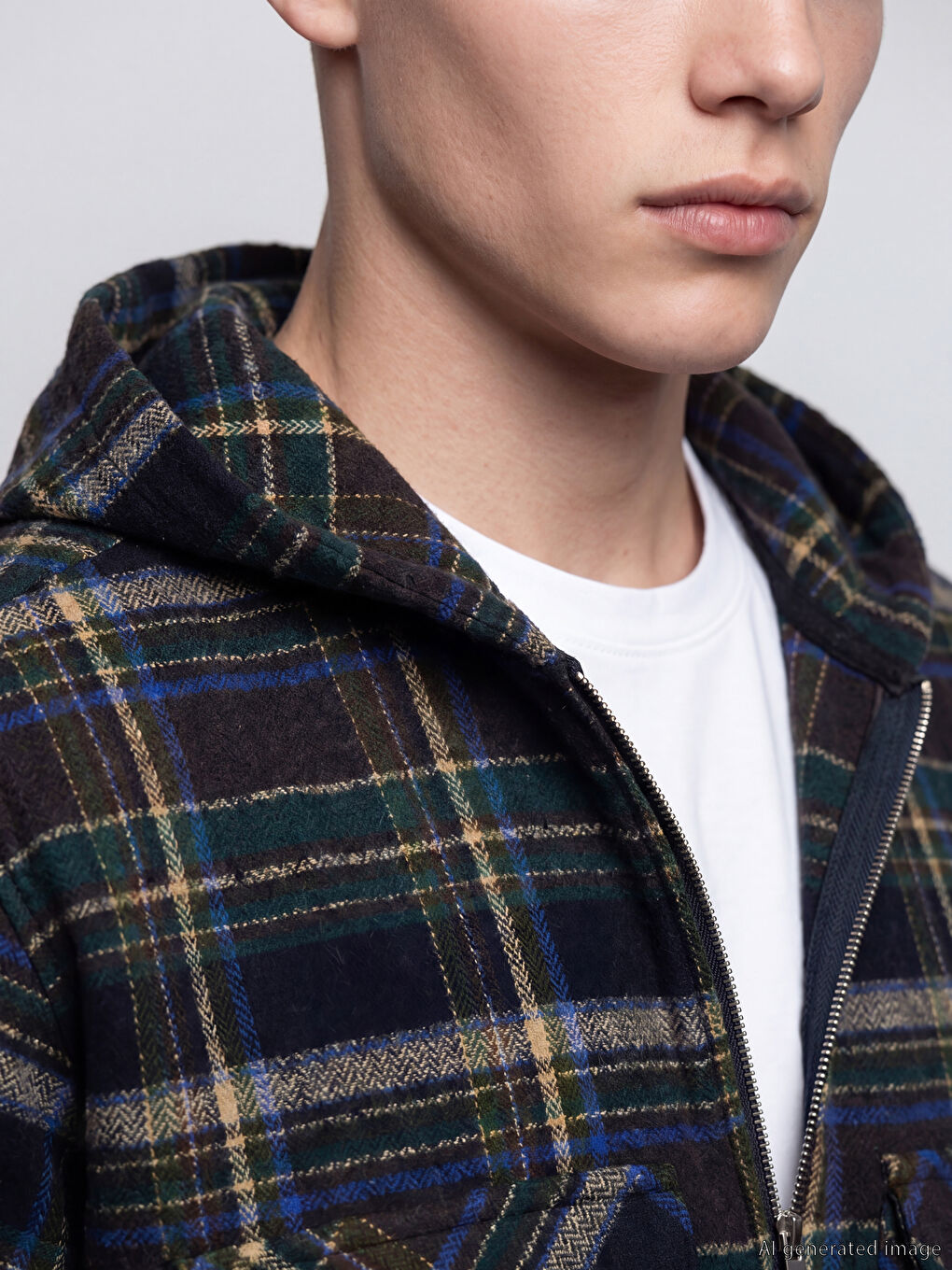 Loose Fit Plaid Men's Lumberjack Overshirt Jacket-4
