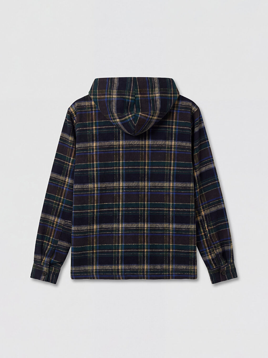 Lacivert Loose Fit Ekose Erkek Oduncu Gömlek Ceket-5