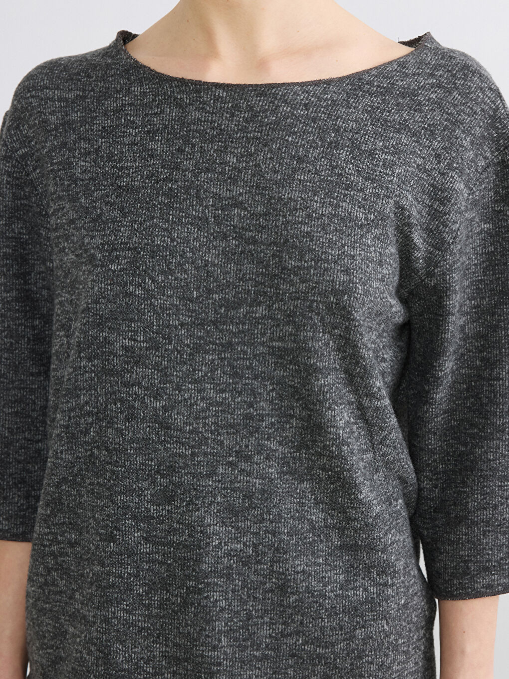 Antrasit Kayık Yaka Bluz-2