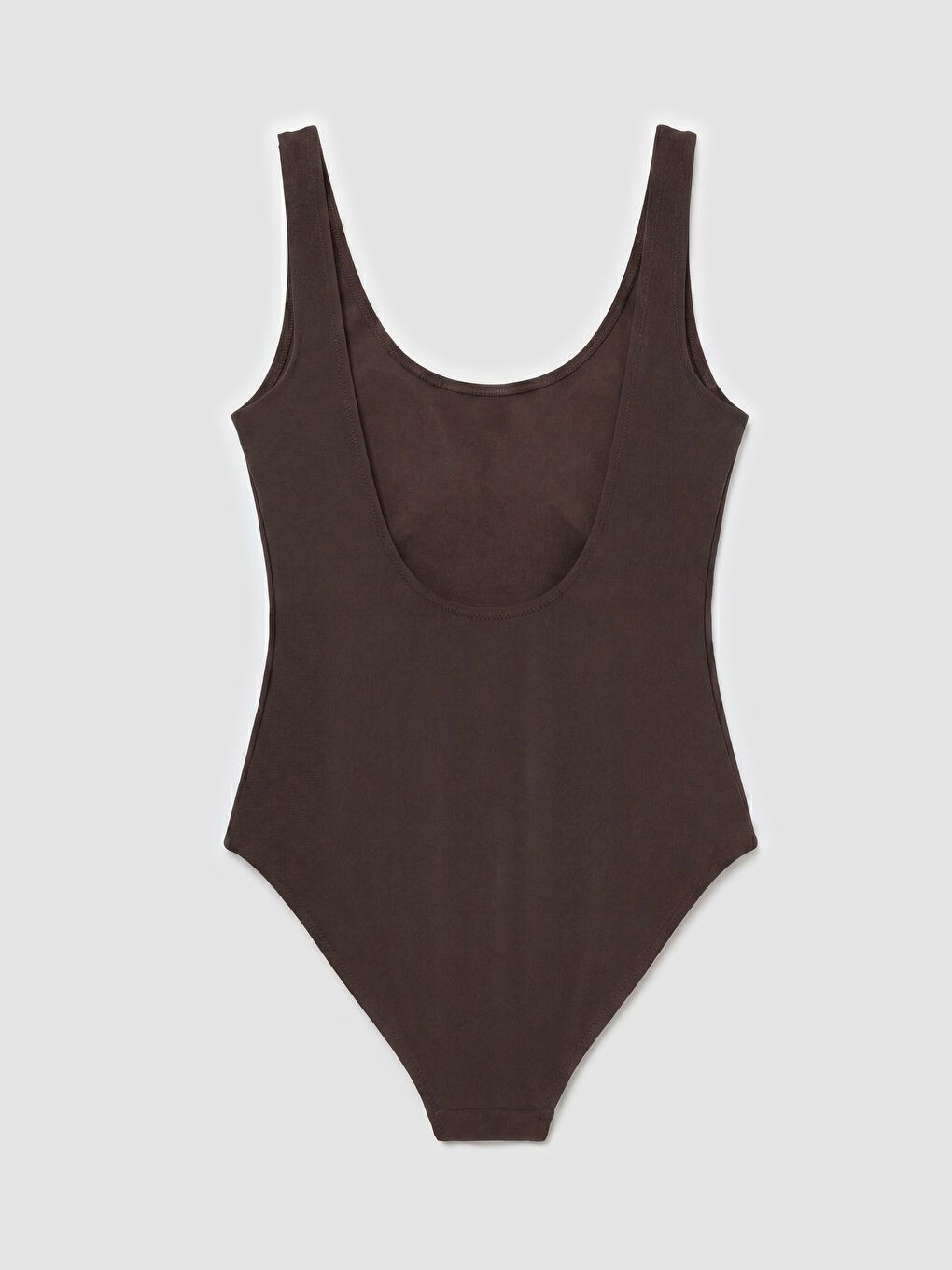 Kahverengi U Yaka Kadın Mayo-1