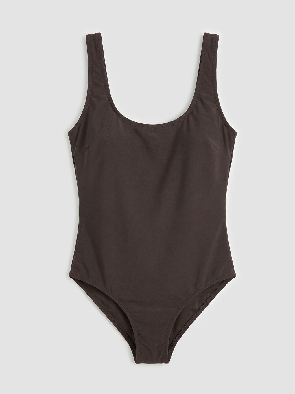 Kahverengi U Yaka Kadın Mayo