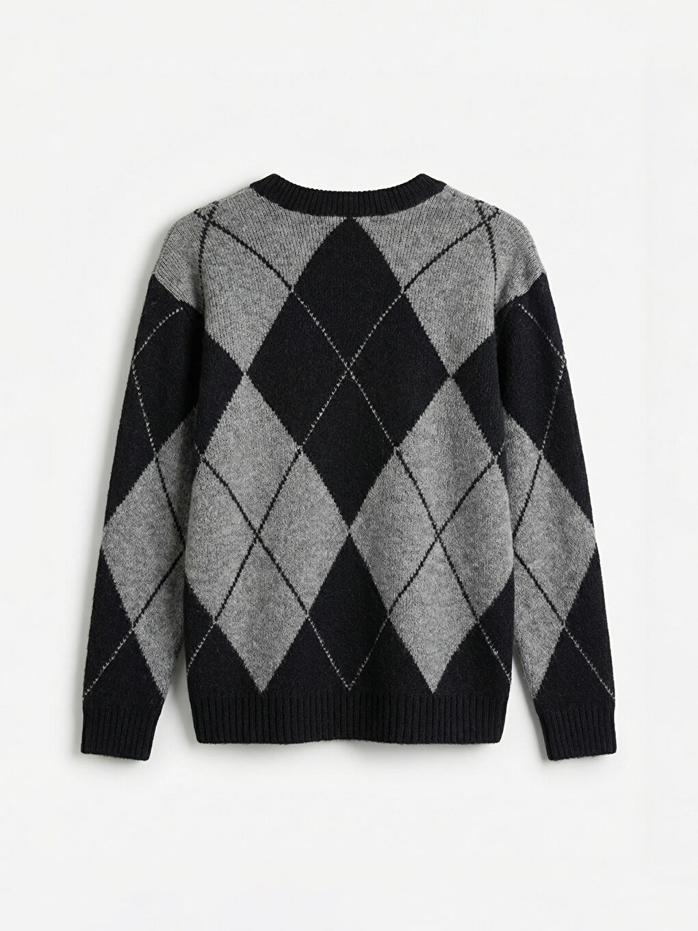 Antrasit Baklava Desenli Triko Erkek Kazak-5